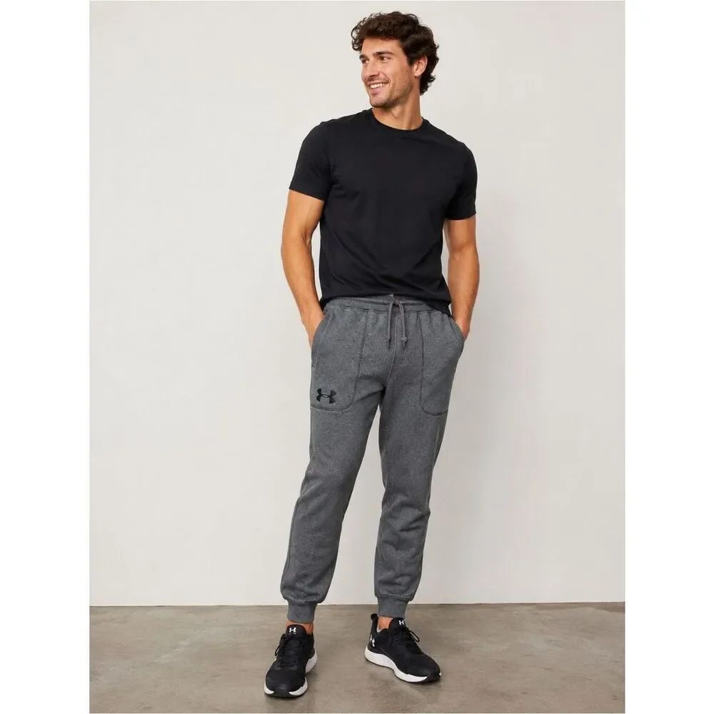 Under Armour Men’s Gray Jogger Sweatpants Medium Loose Fit Thermal Pocket